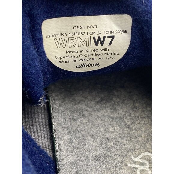 Allbirds Women’s Wool Runners Sneakers All Blue 7 0521 NV1 - Picture 7 of 7